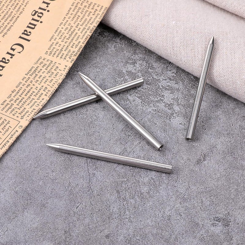 Skrfren 5PCS 550 Paracord Fids Lacing Stitching Weaving Needles, Silver Stainless Steel Fids Leathercraft Paracord Tools, Glove Leather Lacing Needle for Leather Lacing Weaving Stiching Outdoor Smoothing Tool - Image 3